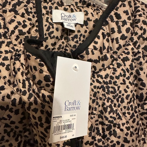 NWT Croft & Barrow vest in leopard print sz 4x Plus size - Picture 2 of 3